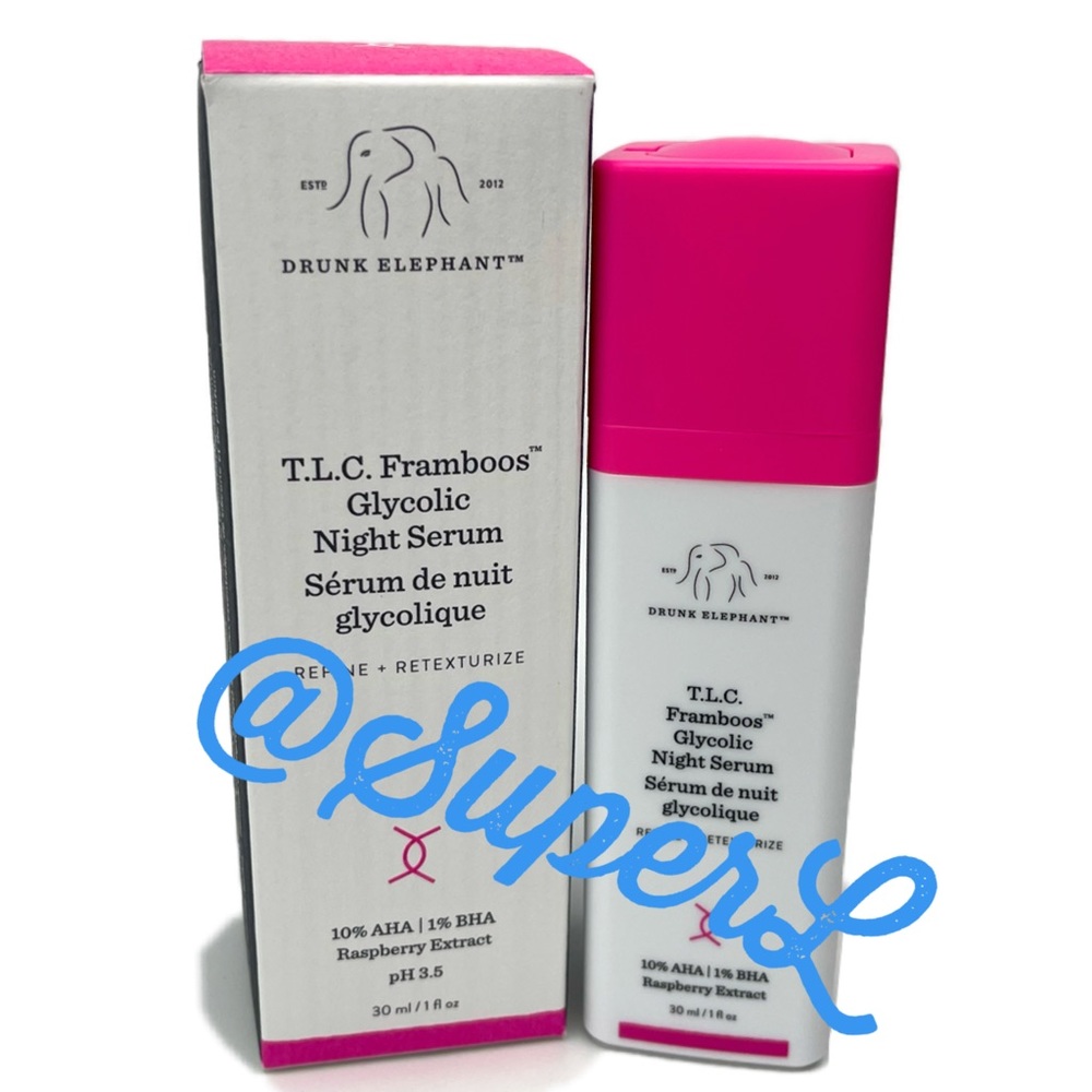 NEW Drunk Elephant TLC Framboos Night Glycolic Serum moisturizer primer